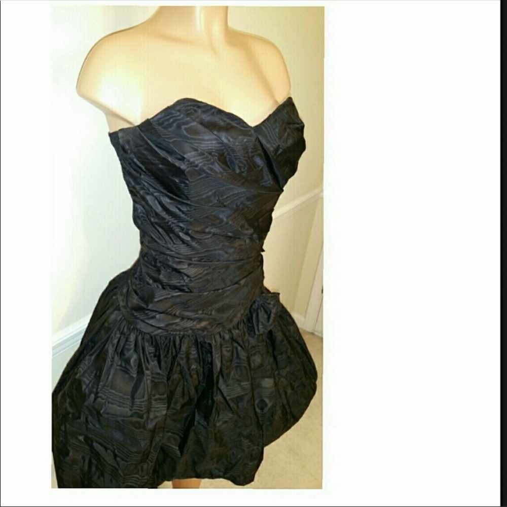 Black vintage 80s prom dress